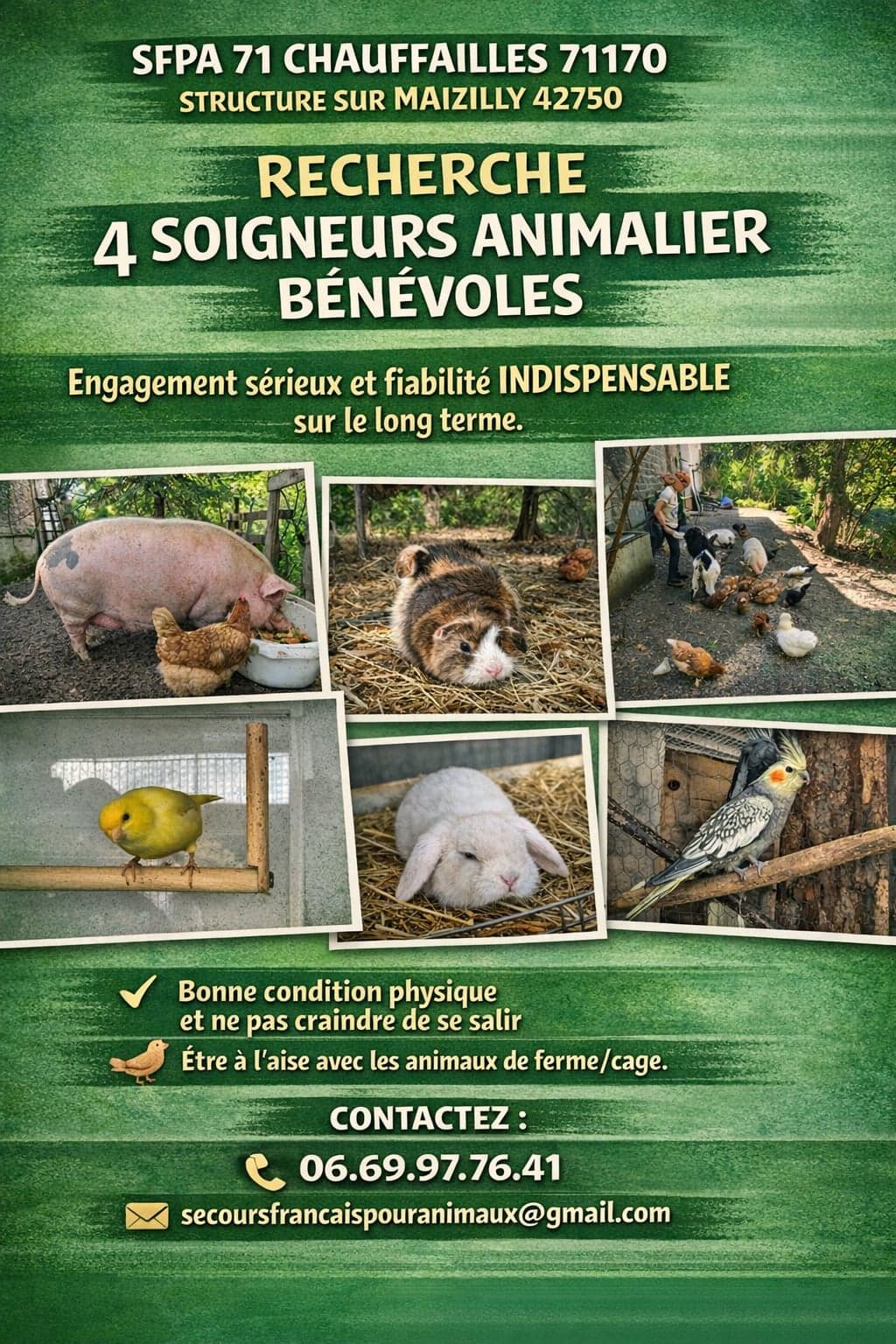 Recherche 4 soigneurs animaliers